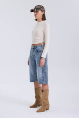 Jorts with Modular Pouch - Light Blue