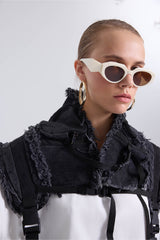 Denim Vest with Integrated Backpack