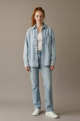 Oversized Denim Shirt – Light Blue