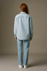 Oversized Denim Shirt – Light Blue