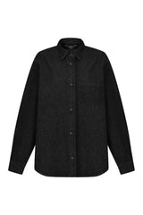 Oversized Denim Shirt – Black