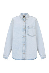 Oversized Denim Shirt – Light Blue