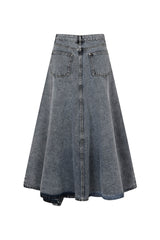 Denim Maxi Skirt with High Slit