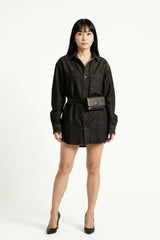 Oversized Denim Shirt – Black