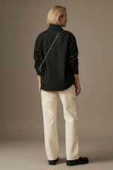 Oversized Denim Shirt – Black