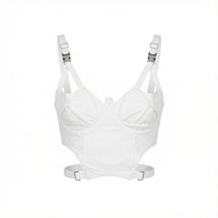 Structured Cut-Out Corset Top- White
