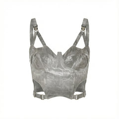Structured Cut-Out Corset Top- Gray