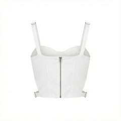 Structured Cut-Out Corset Top- White