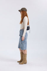 Jorts with Modular Pouch - Light Blue