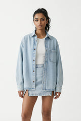 Oversized Denim Shirt – Light Blue