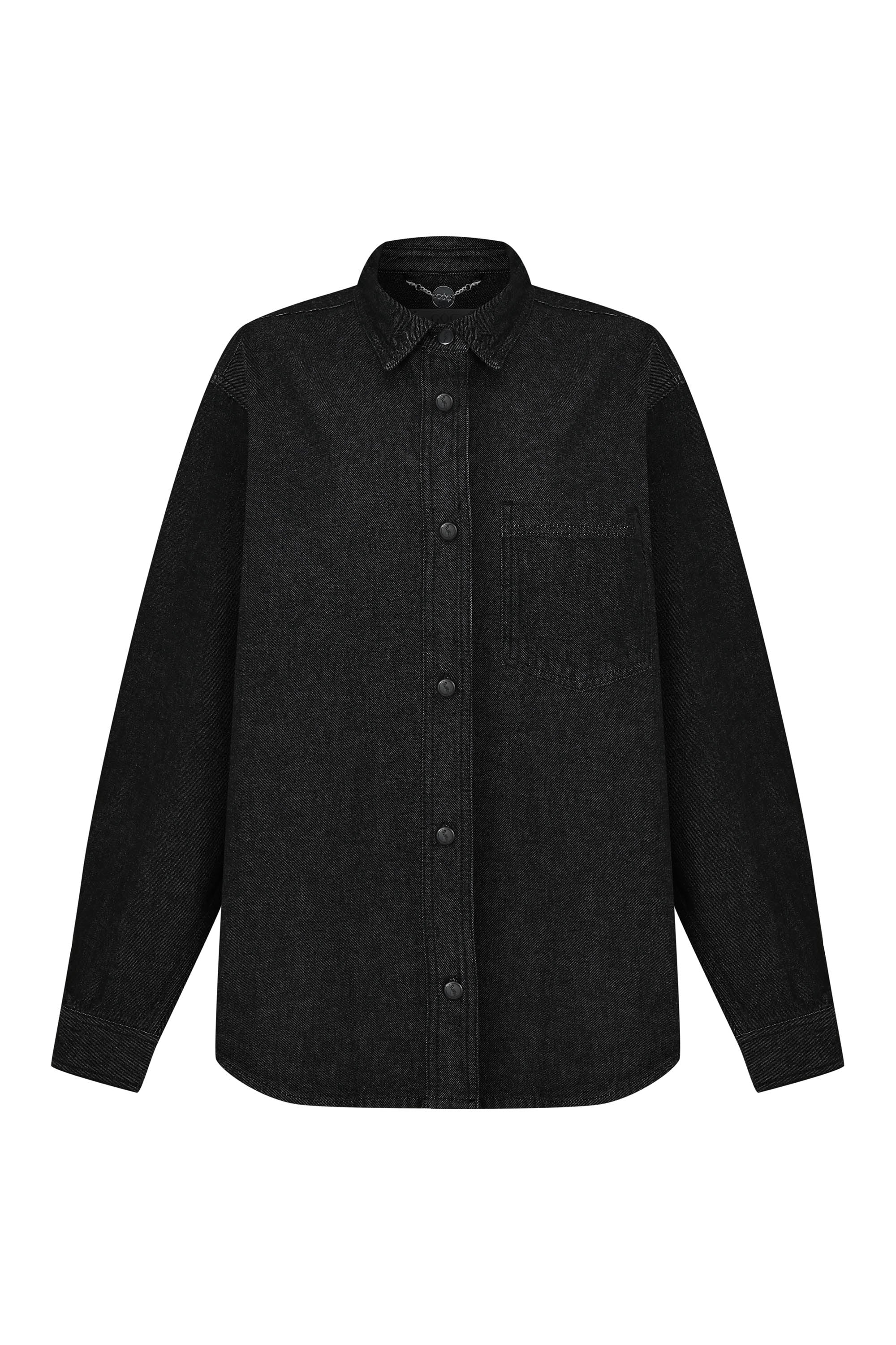 Oversized Denim Shirt – Black