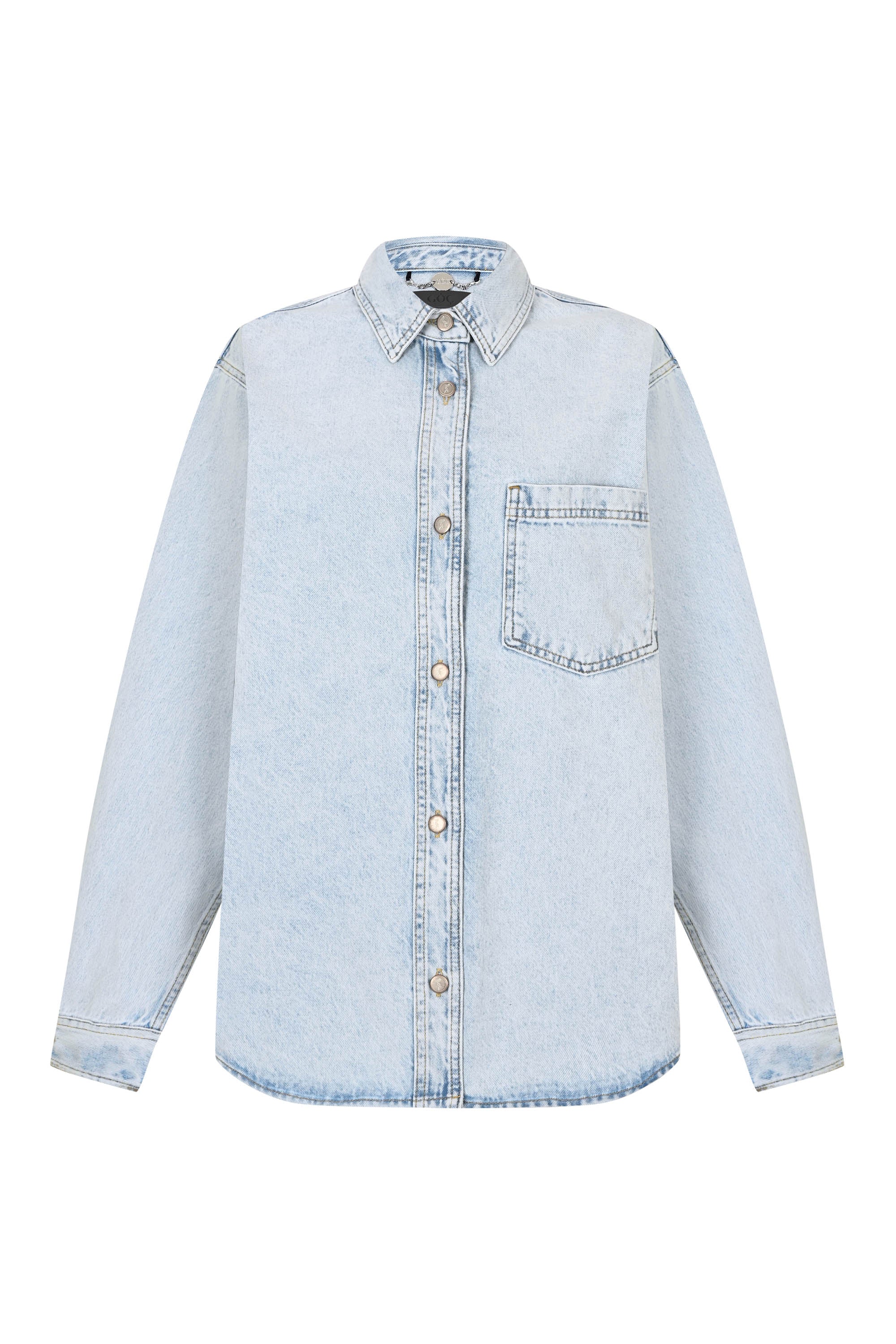 Oversized Denim Shirt – Light Blue
