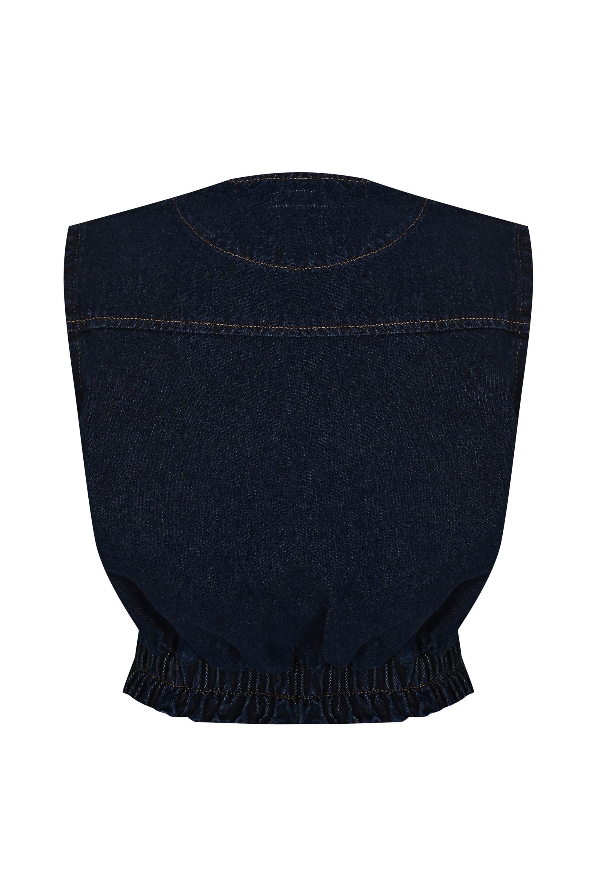 Denim Cargo Set with Cropped Vest