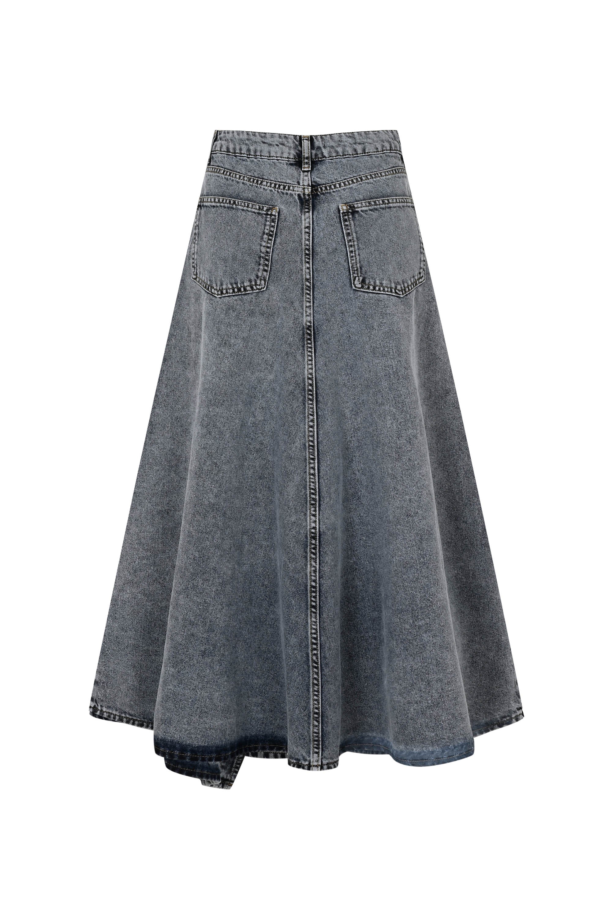 Denim Maxi Skirt with High Slit