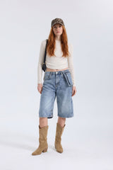 Jorts with Modular Pouch - Light Blue