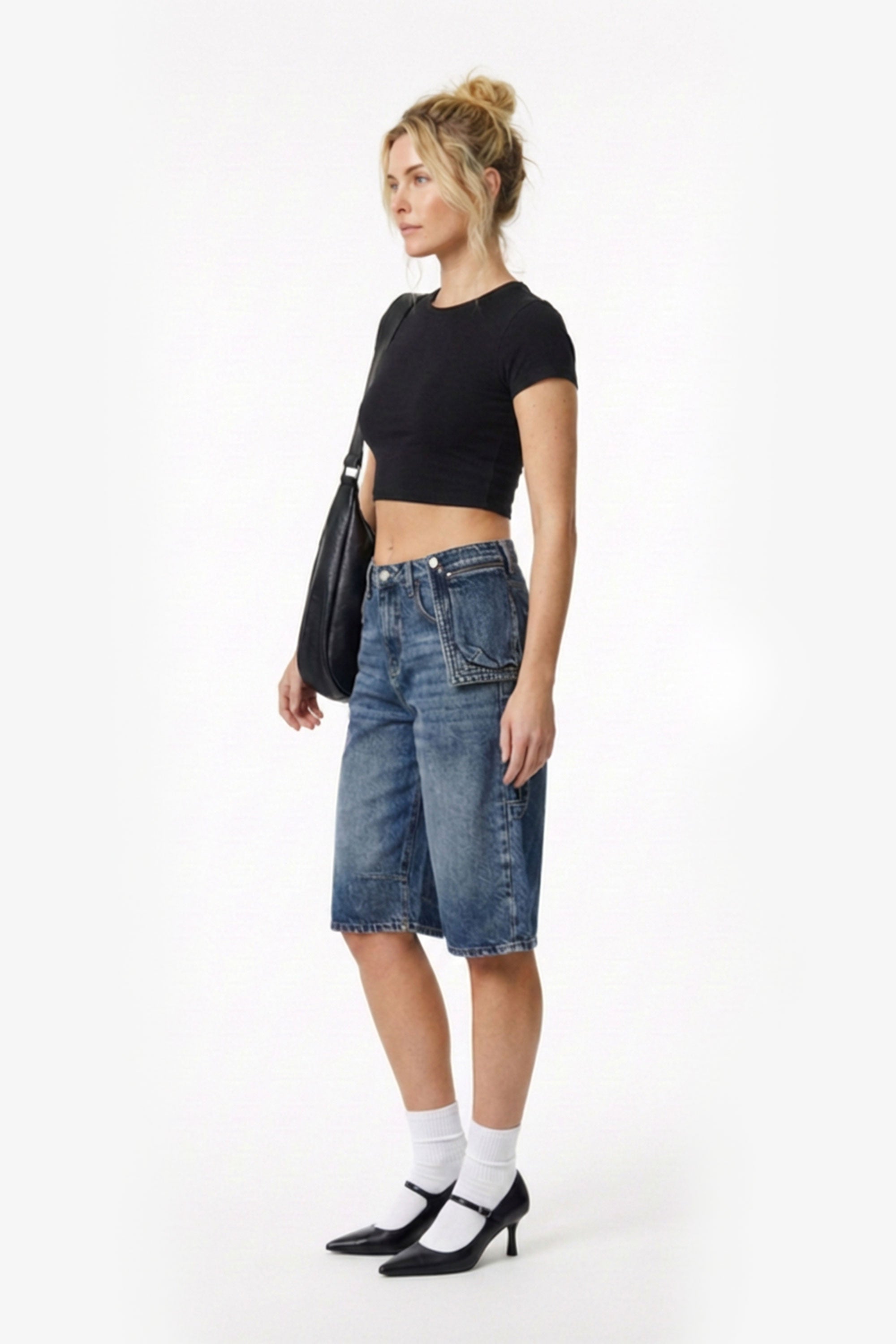 Jorts with Modular Pouch - Dark Blue
